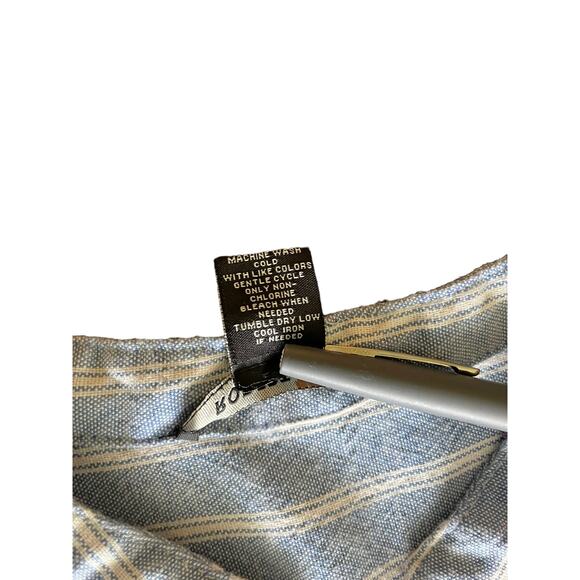 Robert Louis Light Wash Denim Style & White Stripe Dress SzL - Picture 6 of 9